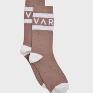 🔴 Varley Spencer Sock Brown and Soft Cream Socks! 🔥